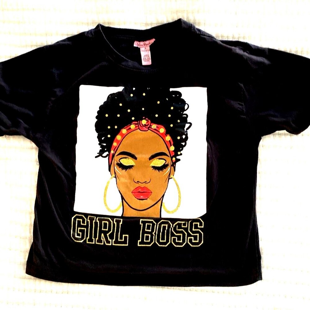GIRL BOSS Shirt Youth Small - Glittered